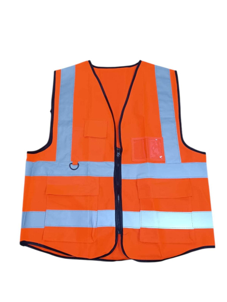 CHALECO TIPO THOR CON CREMALLERA EN TELA Y REFLECTIVO CE ALTA VISIBILIDAD